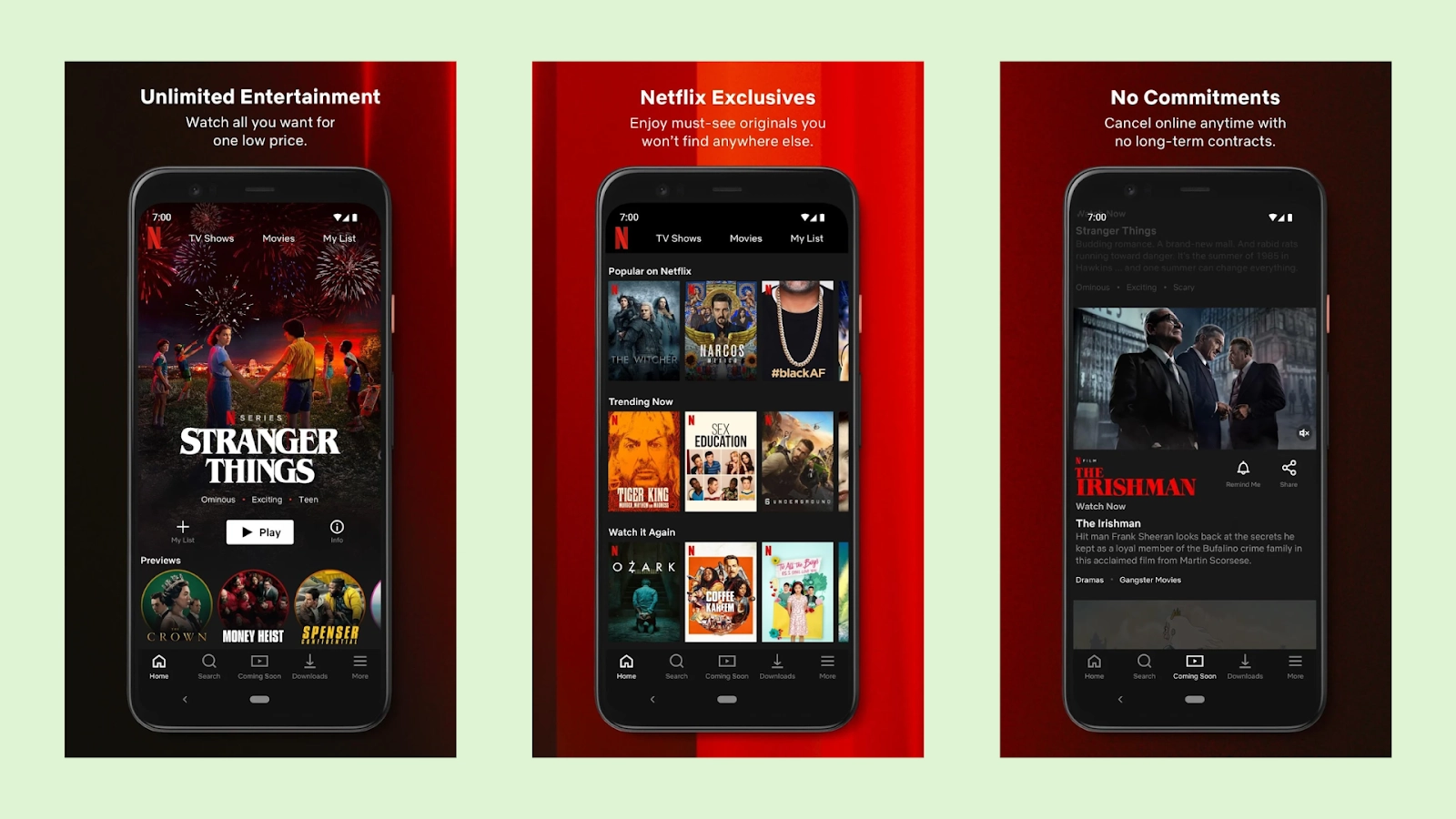 Netflix app screenshots