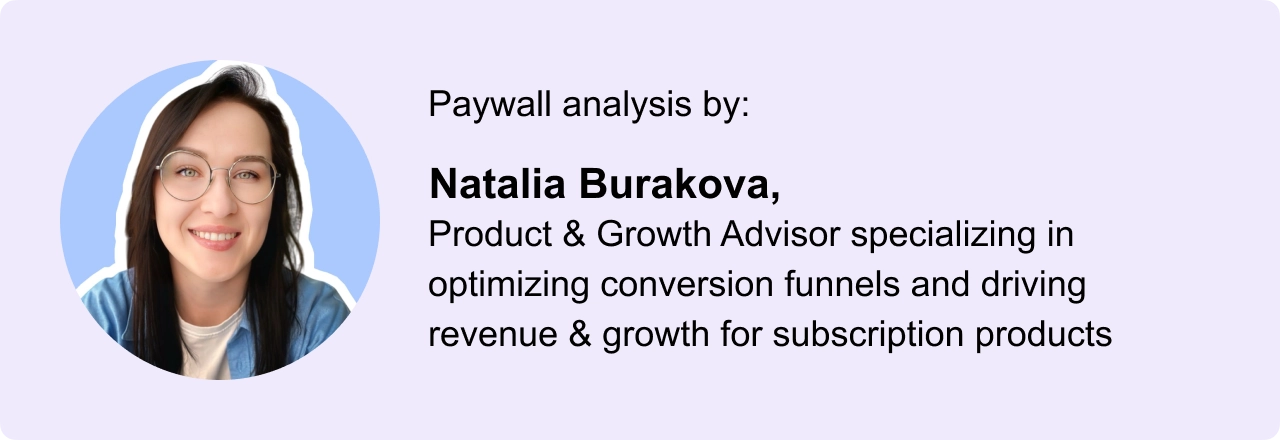 Introducing Natalia - Product & Growth Advisor specializing in optimizing conversion funnels and driving revenue & growth for subscription products