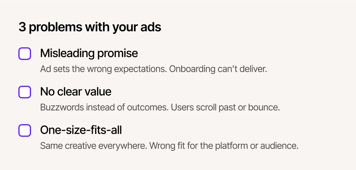 Ad problems checklist