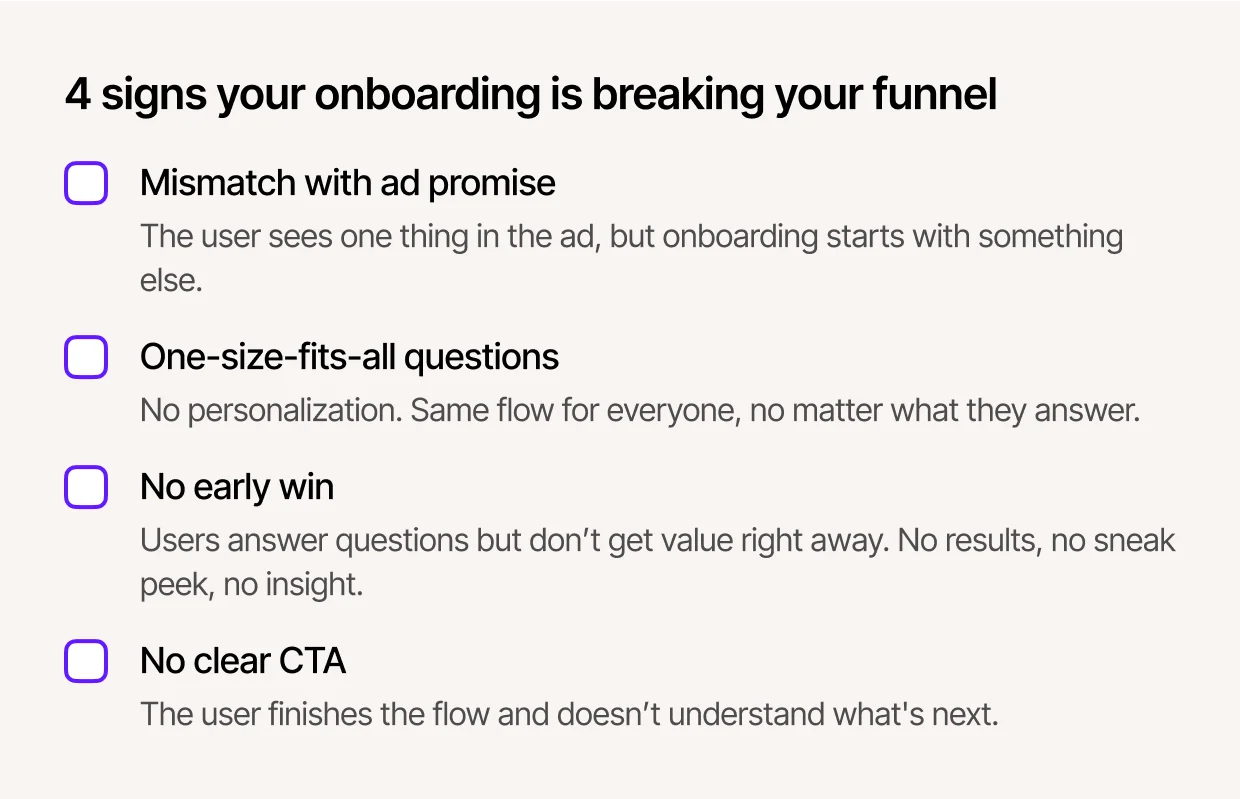Onboarding problems checklist